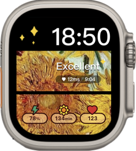 RelaxWatch rectangular complication showing stress trend